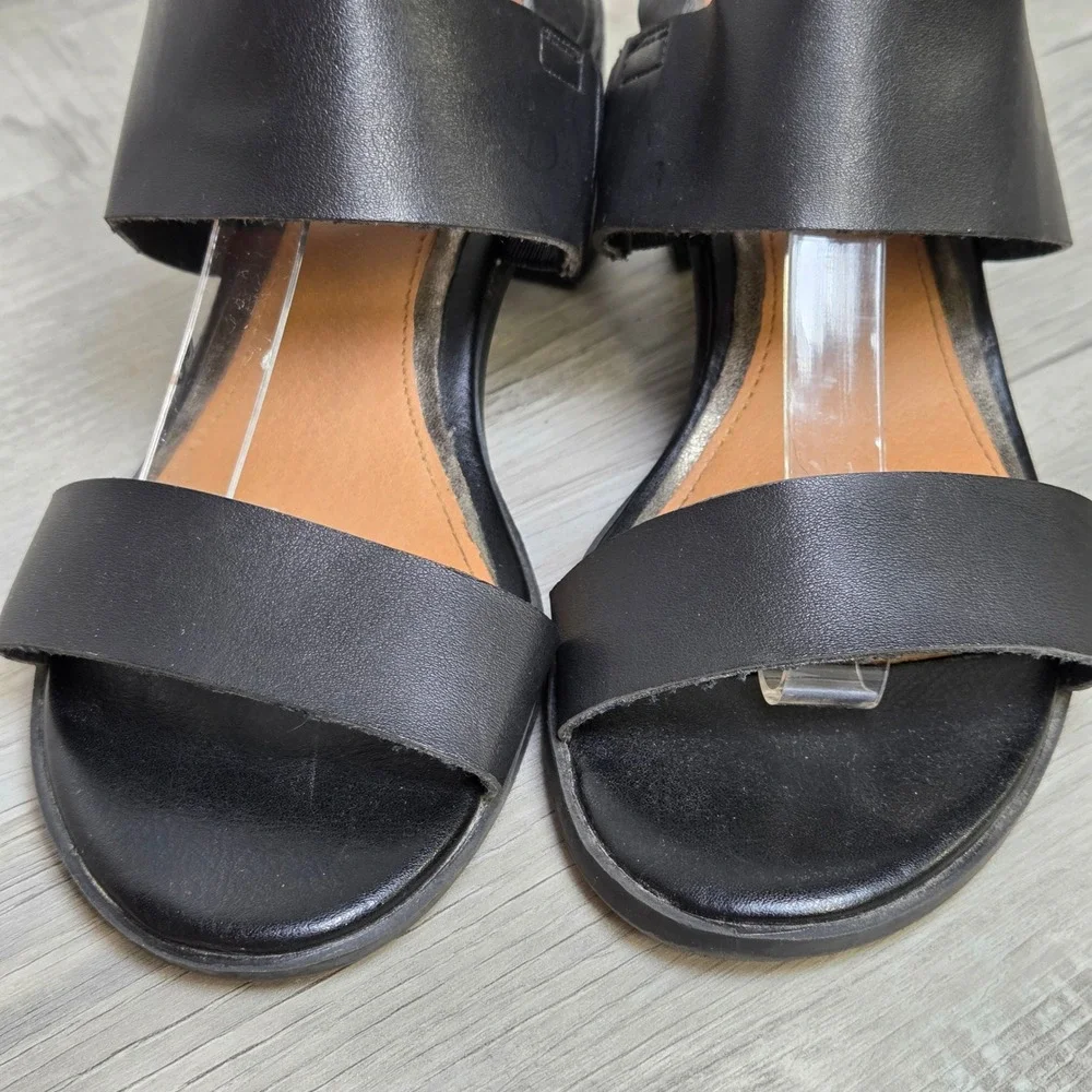 Rampage RAM-HALY Black Double Strap Block Heel Slingback Sandals Womens 6.5M
